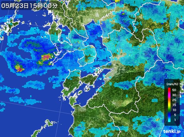熊本県の雨雲レーダー(2015年05月23日)