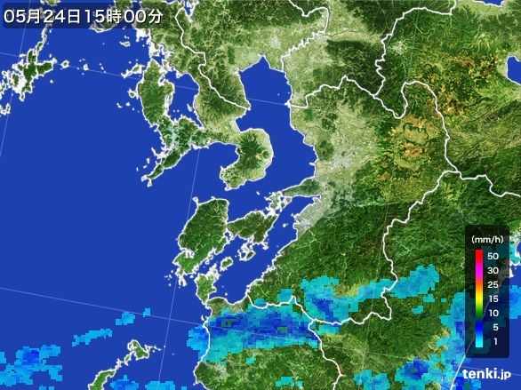熊本県の雨雲レーダー(2015年05月24日)