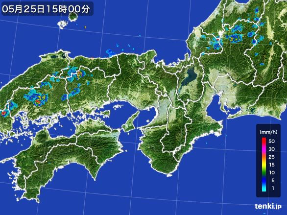 近畿地方の雨雲レーダー(2015年05月25日)