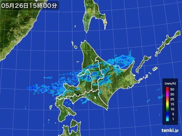 北海道地方の雨雲レーダー(2015年05月26日)