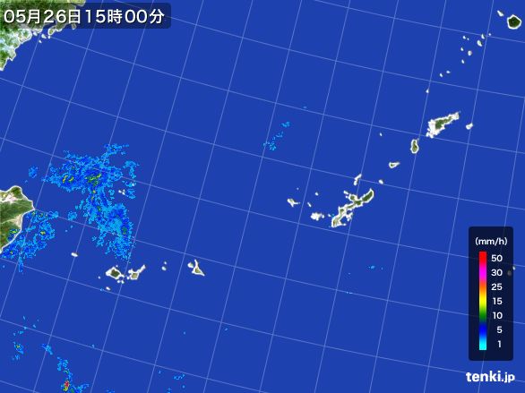 沖縄地方の雨雲レーダー(2015年05月26日)