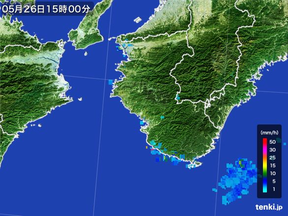 和歌山県の雨雲レーダー(2015年05月26日)