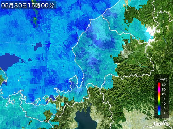 福井県の雨雲レーダー(2015年05月30日)