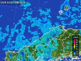 2015年05月30日の島根県の雨雲レーダー