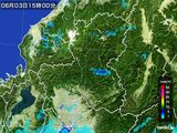 2015年06月03日の岐阜県の雨雲レーダー