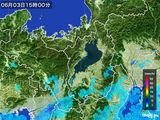 2015年06月03日の滋賀県の雨雲レーダー