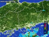 2015年06月03日の岡山県の雨雲レーダー