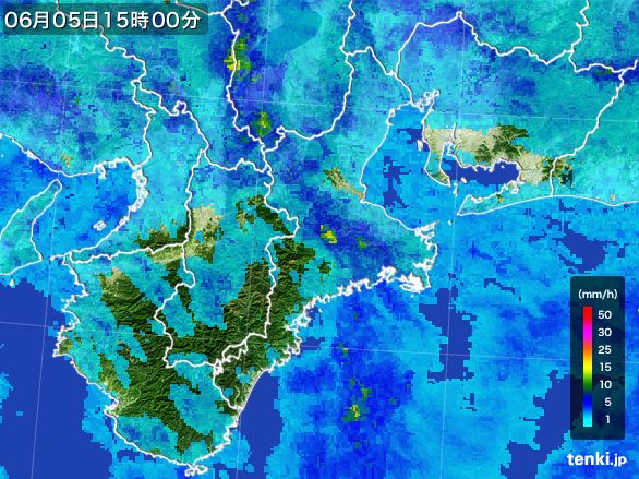 三重県の雨雲レーダー(2015年06月05日)