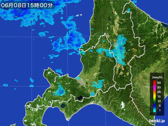 道央の雨雲レーダー(2015年06月08日)