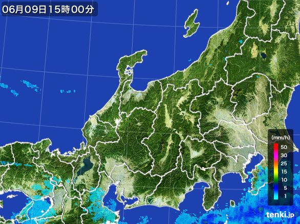 北陸地方の雨雲レーダー(2015年06月09日)