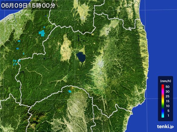 福島県の雨雲レーダー(2015年06月09日)