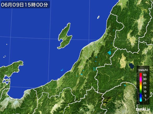 新潟県の雨雲レーダー(2015年06月09日)
