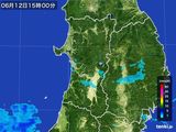 2015年06月12日の秋田県の雨雲レーダー