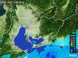 2015年06月14日の愛知県の雨雲レーダー