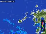 2015年06月15日の長崎県(五島列島)の雨雲レーダー