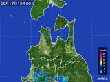 2015年06月17日の青森県の雨雲レーダー