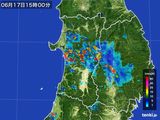2015年06月17日の秋田県の雨雲レーダー