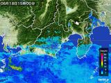 2015年06月18日の静岡県の雨雲レーダー