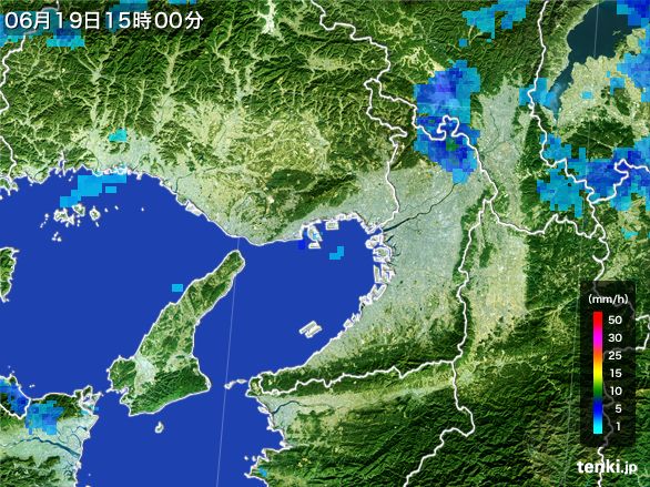 大阪府の雨雲レーダー(2015年06月19日)