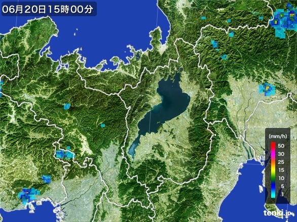 滋賀県の雨雲レーダー(2015年06月20日)