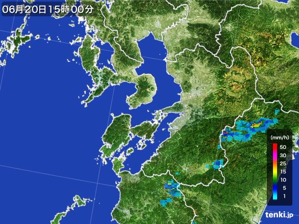 熊本県の雨雲レーダー(2015年06月20日)
