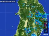 2015年06月20日の秋田県の雨雲レーダー