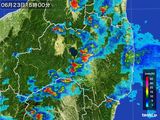 2015年06月23日の福島県の雨雲レーダー