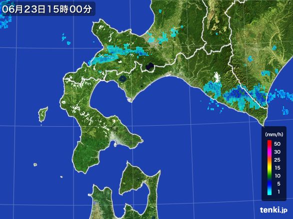 道南の雨雲レーダー(2015年06月23日)