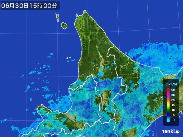 道北の雨雲レーダー(2015年06月30日)