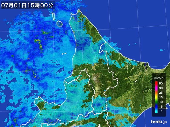 道北の雨雲レーダー(2015年07月01日)