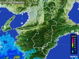 2015年07月02日の奈良県の雨雲レーダー