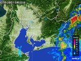 2015年07月03日の愛知県の雨雲レーダー