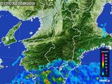 2015年07月03日の奈良県の雨雲レーダー