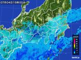 2015年07月04日の関東・甲信地方の雨雲レーダー