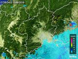 雨雲レーダー(2015年07月04日)