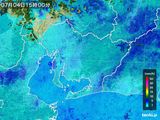 2015年07月04日の愛知県の雨雲レーダー
