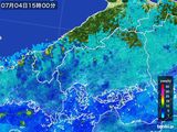 2015年07月04日の広島県の雨雲レーダー