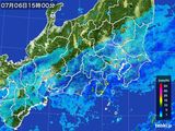 2015年07月06日の関東・甲信地方の雨雲レーダー