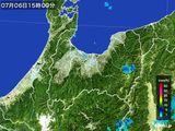 2015年07月06日の富山県の雨雲レーダー