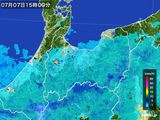 2015年07月07日の富山県の雨雲レーダー