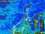 2015年07月08日の石川県の雨雲レーダー