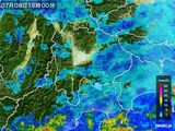 2015年07月08日の山梨県の雨雲レーダー