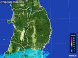 2015年07月08日の岩手県の雨雲レーダー