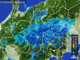 2015年07月09日の長野県の雨雲レーダー