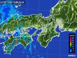 2015年07月12日の近畿地方の雨雲レーダー