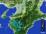 2015年07月13日の奈良県の雨雲レーダー