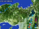 2015年07月14日の京都府の雨雲レーダー