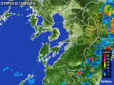 2015年07月14日の熊本県の雨雲レーダー