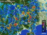 2015年07月16日の山梨県の雨雲レーダー