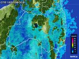 2015年07月18日の福島県の雨雲レーダー